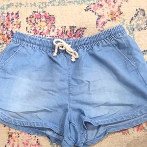 Chambray denim shorts